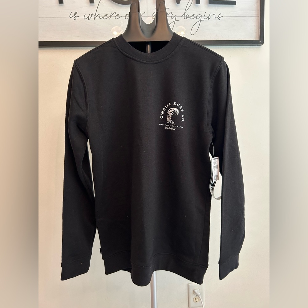NWT Men's Medium O'Neil Surf Co. Crew Neck Pullover Black Sweatshirt Size M